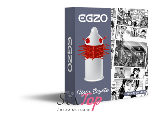 Насадка на член EGZO Uglu Coyot (презерватив з вусиками) SO2018 фото