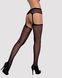 Сетчатые чулки-стокинги с цветочным рисунком Obsessive Garter stockings S207 S/M/L, черные, имитация SO7266 фото 2