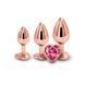 Набор анальных пробок NS Novelties Rear Assets - Trainer Kit - Rose Gold - Pink Heart &mdash; фото 1 из 4