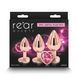 Набор анальных пробок NS Novelties Rear Assets - Trainer Kit - Rose Gold - Pink Heart &mdash; фото 3 из 4
