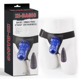 Синий страпон с вибрацией Basic Vibrating - IXI60374