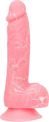 Фалоімітатор, що світиться у темряві, ADDICTION - BRANDON - 7.5 "- PINK G.I.D. / W PB, 19 см, силіко - фото товару 1