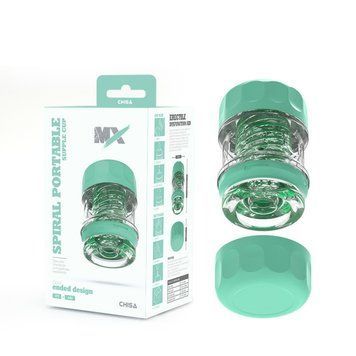 Мастурбатор для мужчин с функцией сосания зеленого цвета Chisa MX Spiral Portable Supple Cup, Прозрачный - 1