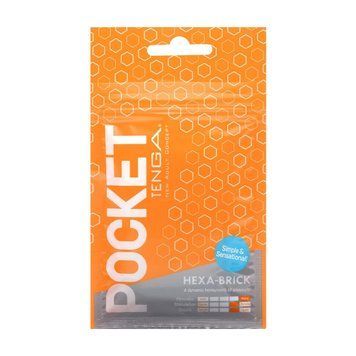Мастурбатор TENGA Pocket Hexa-Brick, Білий - 1