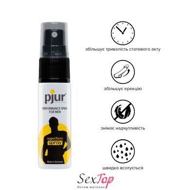 Пролонгирующий спрей pjur Superhero Spray 20 мл, впитывается в кожу, натуральные компоненты PJ10450 фото