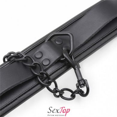 Стильний чорний бдсм набір Luxury Leather Bondage Kit 3 Pieces IXI61258 фото