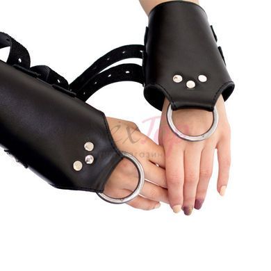 Манжети для підвісу за руки Art of Sex &ndash; Kinky Hand Cuffs For Suspension, чорні, натуральна шкіра - фото товару 7