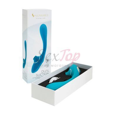 Вибратор S Pleasures Dual Suction - Turquoise &mdash;  фото товара 4