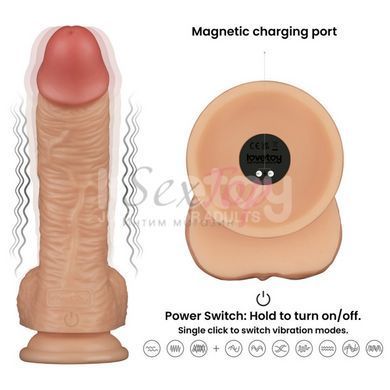 Ременной вибрострапон реалистичный на присоске телесного цвета Lovetoy Vibrating Enhanced Strap on Set трусы XS/S/M &mdash;  фото товара 2