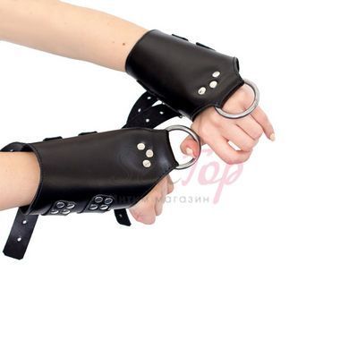Манжети для підвісу за руки Art of Sex &ndash; Kinky Hand Cuffs For Suspension, чорні, натуральна шкіра - фото товару 5