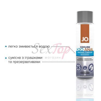 Анальна змазка JO ANAL H2O &mdash; COOLING (120 мл) охолоджувальна, на водній основі - фото товару 3