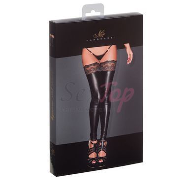 Панчохи з мокрим ефектом Noir Handmade F135 Powerwetlook stockings, L, без мисків - фото товару 5