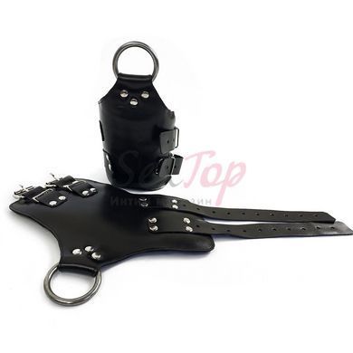 Манжети для підвісу за руки Art of Sex &ndash; Kinky Hand Cuffs For Suspension, чорні, натуральна шкіра - фото товару 2