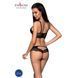 Комплект из эко-кожи с кружевом Loona Set black S/M - Passion, бра и трусики &mdash; фото 2 из 7