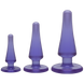 Набор анальных пробок Doc Johnson Crystal Jellies Anal - Purple, макс. диаметр 2см - 3см - 4см SO1977 фото 1