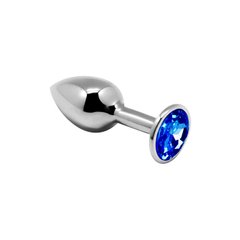 Металлическая анальная пробка с кристаллом Alive Mini Metal Butt Plug Blue S SO5998 фото