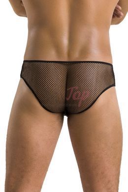 Чоловічі труси зі шнурівкою Passion 035 SLIP RICHARD L/XL Black, екошкіра, сітка - фото товару 2