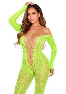 Бодистокинг Leg Avenue Crotchless Footless Lingerie Bodystocking One Size Neon Green &mdash;  фото товара 3