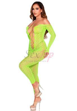 Бодистокинг Leg Avenue Crotchless Footless Lingerie Bodystocking One Size Neon Green &mdash;  фото товара 4