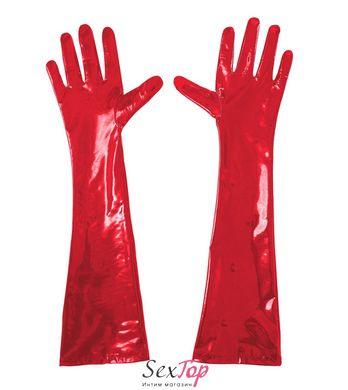 Глянсові вінілові рукавички Art of Sex - Lora, розмір M, колір Червоний SO6604 фото