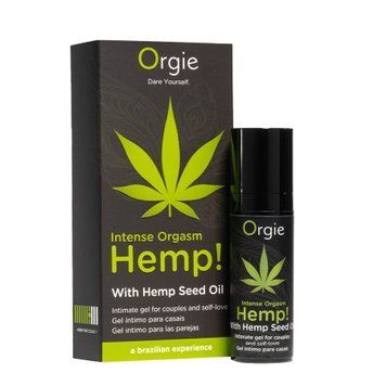 Возбуждающий гель для пар Orgie Hemp! Intense Orgasm, 15 мл, тепло-холод, эффект сильной вибрации,  - 1