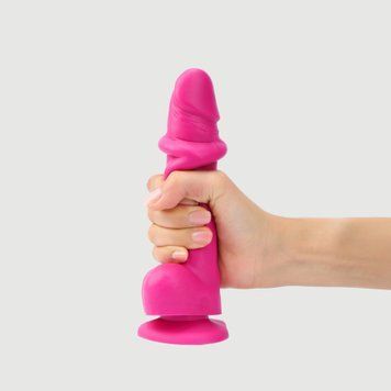 Реалистичный фаллоимитатор Strap-On-Me Sliding Skin Realistic Dildo Fuchsia - S, эффект подвижной ко,  - 1