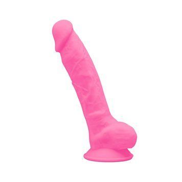 Фаллоимитатор SilexD Johnny Pink Glow in the dark, двухслойный, силикон+Silexpan, диаметр 3,5см,  - 1