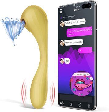 Вакуумный вагинально-клиторальный стимулятор Magic Motion Bobi Yellow, управление со смартфона &mdash;  фото товара 1