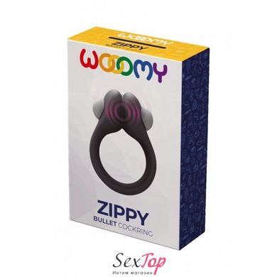 Эрекционное виброкольцо Wooomy Zippy, 1 виброрежим, диаметр 3–4,2 см SO7438 фото