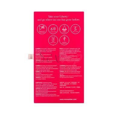 Вакуумний кліторальний стимулятор Womanizer Liberty Pink, магнітна кришка, 2 насадки - фото товару 8