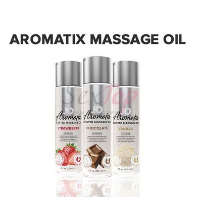 Натуральна масажна олія JO Aromatix Massage Oil Chocolate 120 мл - фото товару 5