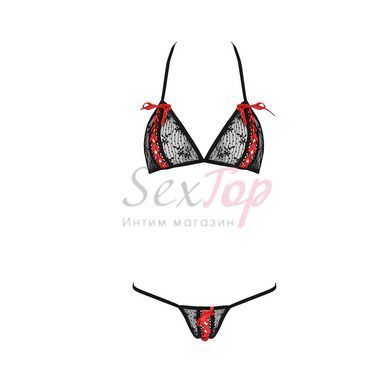 Комплект белья Passion MELISSA BIKINI L/XL, black, лиф со шнуровкой и трусики стринги &mdash;  фото товара 5