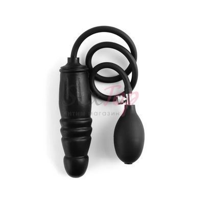 Надувная анальная пробка черного цвета Vscnovelty Squeezer-X Inflatable &mdash;  фото товара 2