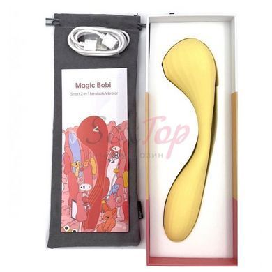 Вакуумний вагінально-кліторальний стимулятор Magic Motion Bobi Yellow, керування зі смартфона - фото товару 7