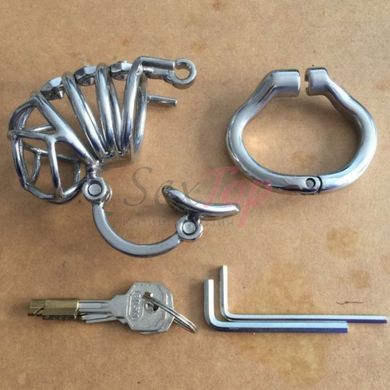 Пояс верности мужской БДСМ из нержавеющей стали серебристого цвета Bdsm4u ZC109 длина 70 мм &mdash;  фото товара 2