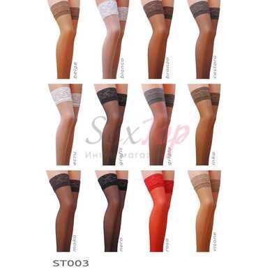 Панчохи Passion ST003 3/4 beige, класичні, на ажурній силіконовій резинці - фото товару 3