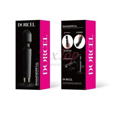 Мини-вибромассажер Dorcel Wand Wanderful Black мощный, водонепроницаемый, 18 режимов работы &mdash;  фото товара 5