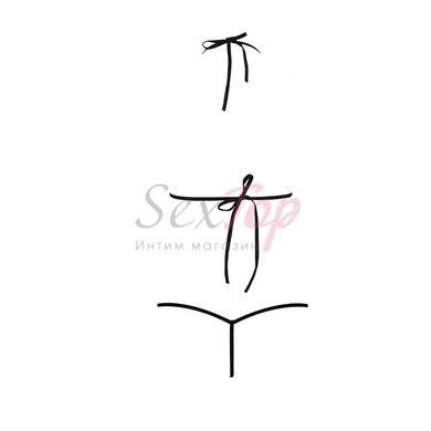 Комплект белья Passion MELISSA BIKINI L/XL, black, лиф со шнуровкой и трусики стринги &mdash;  фото товара 6