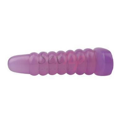 Анальная ребристая пробка на присоске фиолетового цвета Chisa Hi Rubber &mdash;  фото товара 6