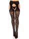 Панчохи Leg Avenue Eyelet lace suspender hose Black One Size &mdash; фото 1 з 6