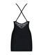 Сатиновий комплект для сну з мереживом Obsessive 828-CHE-1 chemise & thong L/XL, чорний, сорочка SO7172 фото 6