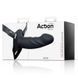Ременной страпон для мужчин полый с петлей на мошонку черного цвета Action Strap-On Hollow Dildo Premium размер L &mdash; фото 10 из 11