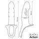 Ременной страпон для мужчин полый с петлей на мошонку черного цвета Action Strap-On Hollow Dildo Premium размер L &mdash; фото 9 из 11