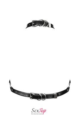 Портупея на груди Obsessive A740 harness black O/S, штучна шкіра SO7853 фото