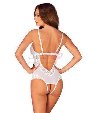 Еротичне напівпрозоре боді Obsessive Heavenlly crotchless teddy M/L, з доступом - фото товару 2