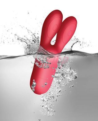 Кліторальний вібратор SugarBoo Coral Kiss з вушками, два мотори, робота від батарейок (у комплекті) - фото товару 2