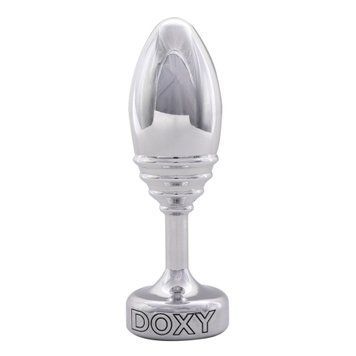 Металева анальна пробка DOXY Butt Plug RIBBED, ребриста, діаметр 3,3 см,  - 1