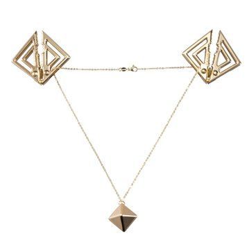 Зажимы для сосков с тяжелой подвеской LOCKINK Adjustable Nipple Clamps with Heavy Pendant - Golden,  - 1