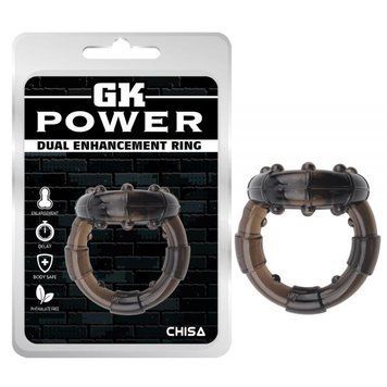 Эрекционное кольцо для пениса черного цвета Chisa Dual Enhancement Ring &mdash;  фото товара 1