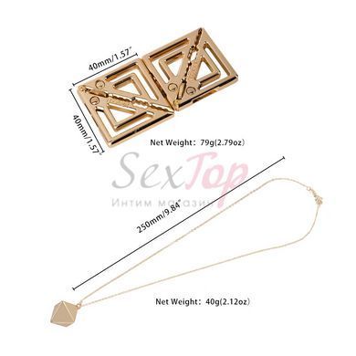Зажимы для сосков с тяжелой подвеской LOCKINK Adjustable Nipple Clamps with Heavy Pendant - Golden &mdash;  фото товара 10